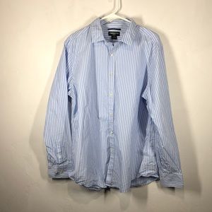 Claiborne Slim Fit blue and white stripe top sz xl
